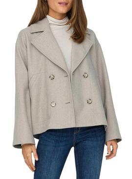 Cappotto corto Only Nancy beige per donna.
