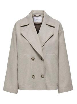 Cappotto corto Only Nancy beige per donna.