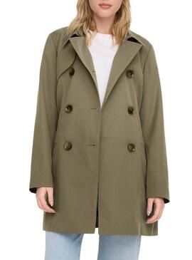 Trench Only Valerie verde per donna.