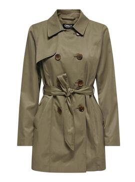 Trench Only Valerie verde per donna.