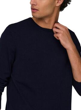 Maglia Only and Sons Wyler blu scuro per uomo.