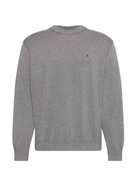 Maglione grigio a maglia Calvin Klein Jeans per uomo