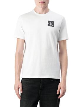 Maglietta Calvin Klein Gradient Monogram bianca per uomo.