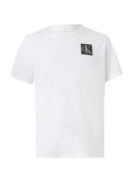 Maglietta Calvin Klein Gradient Monogram bianca per uomo.