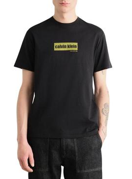 Maglietta Calvin Klein Line Logo nera per uomo