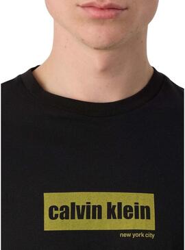 Maglietta Calvin Klein Line Logo nera per uomo