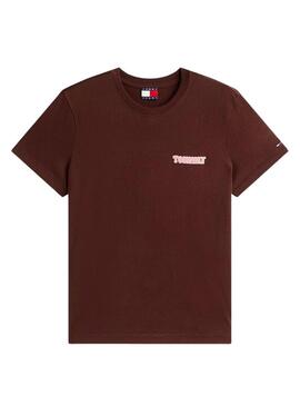 Maglietta Tommy Jeans Vintage marrone per donna