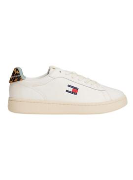 Scarpe da ginnastica Tommy Jeans Archive 98 Leopard bianche per donna.