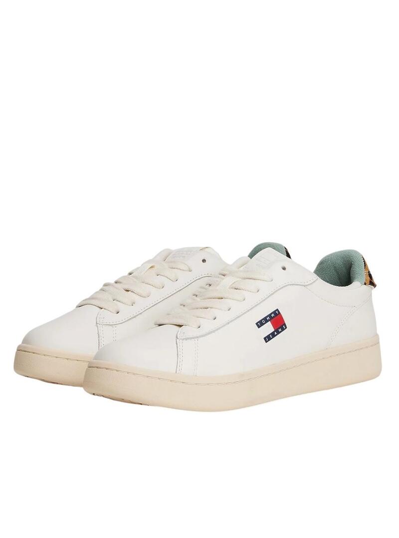 Scarpe da ginnastica Tommy Jeans Archive 98 Leopard bianche per donna.