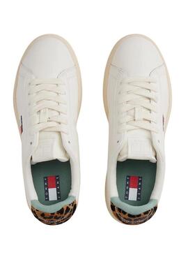 Scarpe da ginnastica Tommy Jeans Archive 98 Leopard bianche per donna.