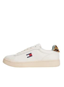 Scarpe da ginnastica Tommy Jeans Archive 98 Leopard bianche per donna.