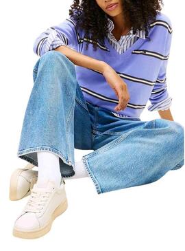 Scarpe da ginnastica Tommy Jeans Archive 98 Leopard bianche per donna.