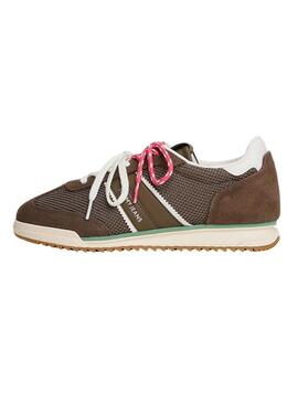 Scarpe Tommy Jeans marroni a doppio cordoncino per donna.