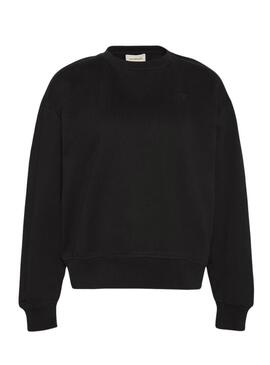 Felpa nera con logo d'archivio Calvin Klein Jeans per donna