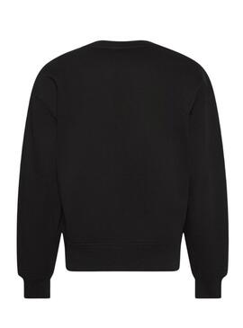 Felpa nera con logo d'archivio Calvin Klein Jeans per donna