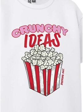 Maglietta Pieces Alfi Crunchy Ideas bianca per donna