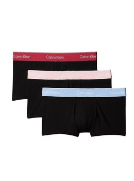 Confezione di 3 boxer aderenti Calvin Klein Jeans a vita bassa neri per uomo.
