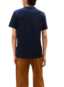Maglietta Tommy Hilfiger Small Crest blu marino per uomo