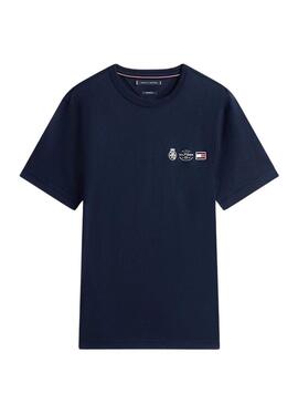 Maglietta Tommy Hilfiger Small Crest blu marino per uomo