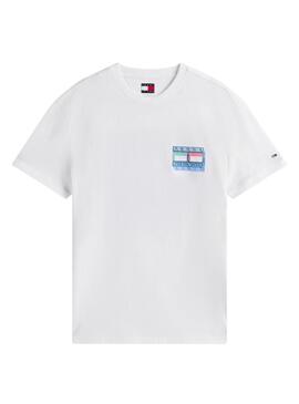 Maglietta Tommy Jeans DNA Flag bianca per uomo