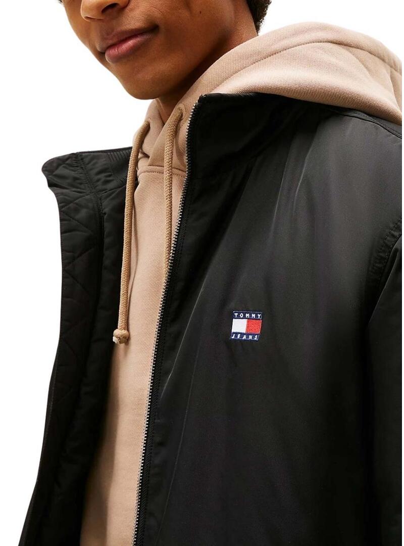 Giacca Tommy Jeans Essential Padded nera per uomo