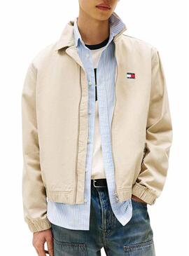Giubbotto Tommy Jeans Essential Flag beige per uomo