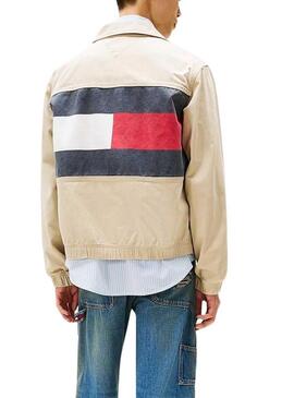Giubbotto Tommy Jeans Essential Flag beige per uomo