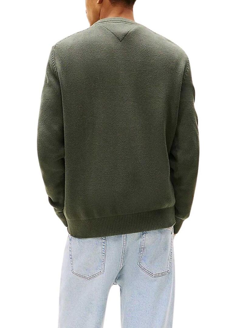 Maglia Tommy Jeans Essential slim verde per uomo
