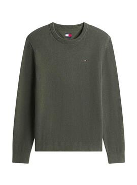 Maglia Tommy Jeans Essential slim verde per uomo