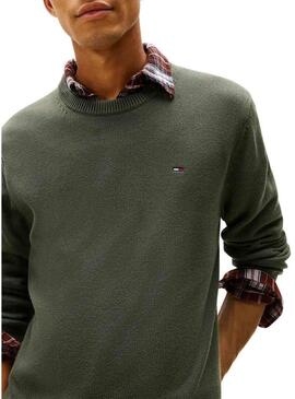 Maglia Tommy Jeans Essential slim verde per uomo