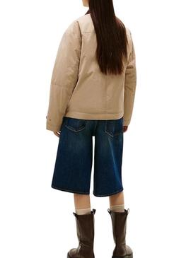 Giacca Tommy Jeans Cord Collar beige per donna