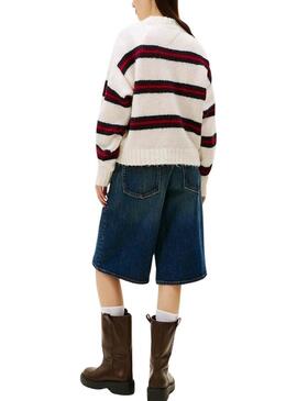 Maglia Tommy Jeans Fluffy a righe per donne