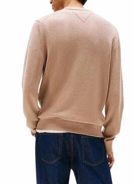 Maglia Tommy Jeans basic beige per uomo