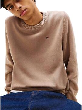 Maglia Tommy Jeans basic beige per uomo