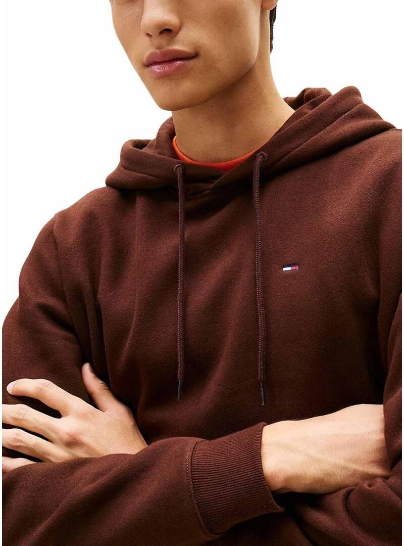 Felpa con cappuccio base Tommy Jeans marrone per uomo