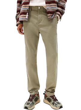 Pantaloni Tommy Jeans Austin Chino verdi per uomo