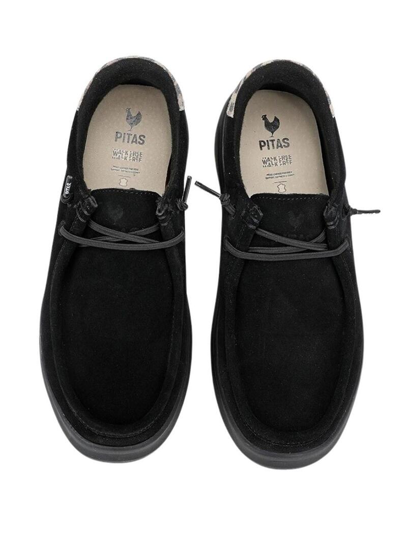 Scarpe da passeggio nere Walkin Pitas Lyon per donna