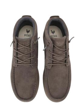 Stivali Walkin Pitas Timor in suede grigio per uomo.