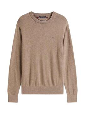 Maglione beige Tommy Hilfiger Crew Neck per uomo.