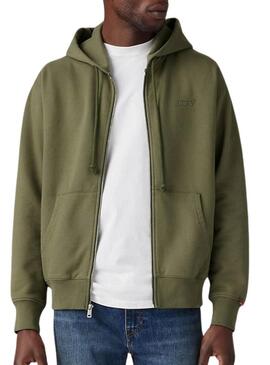 Felpa Levis Full Zip verde per uomo