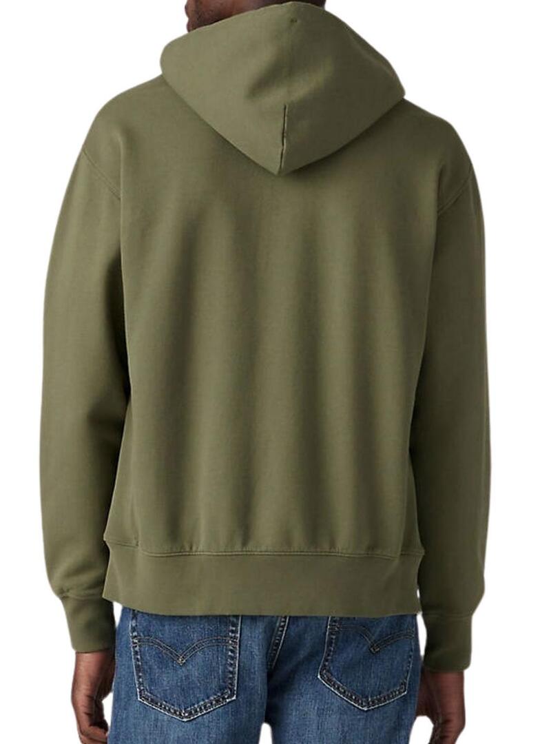 Felpa Levis Full Zip verde per uomo