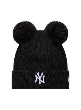 Berretto New Era Double Pom nero per donna