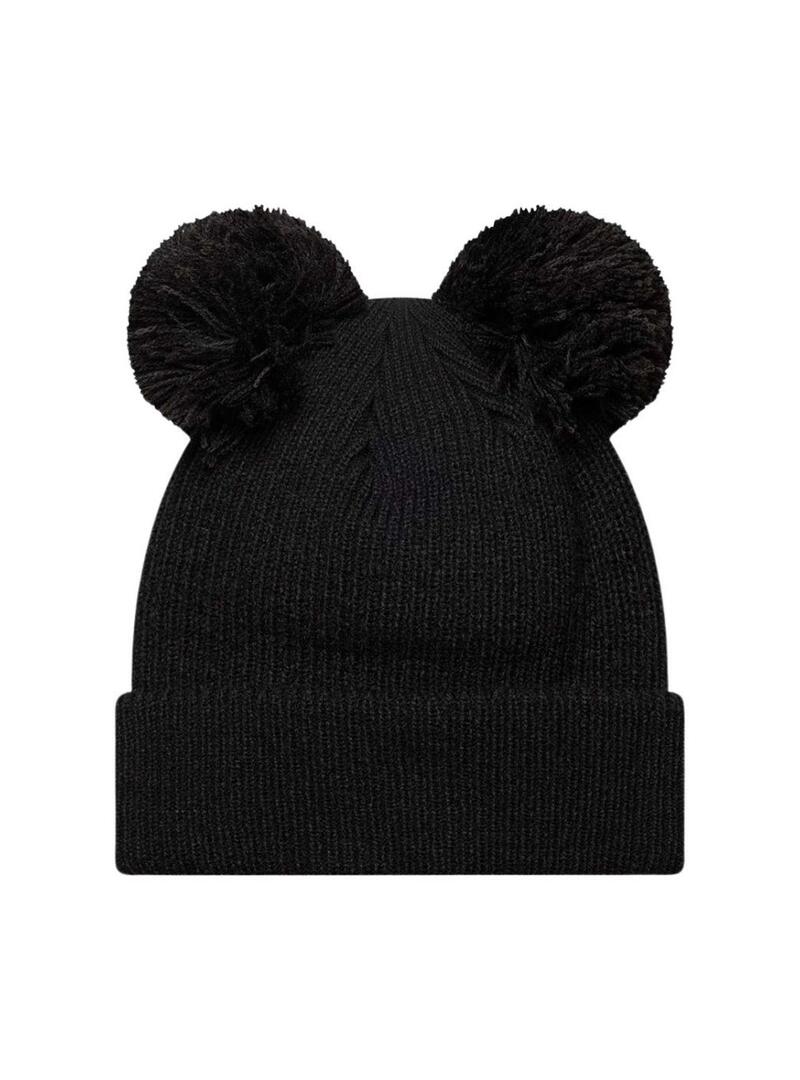 Berretto New Era Double Pom nero per donna