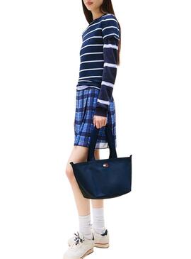 Borsa Tommy Jeans Mini Tote blu scuro per donna