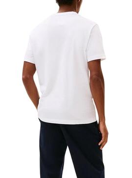 Maglietta Tommy Hilfiger Linear bianca per uomo