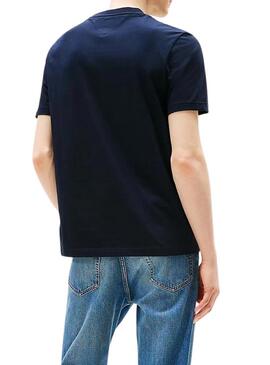 Maglietta Tommy Hilfiger Linear blu scuro per uomo.