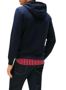 Felpa Tommy Hilfiger Linear blu marino per uomo