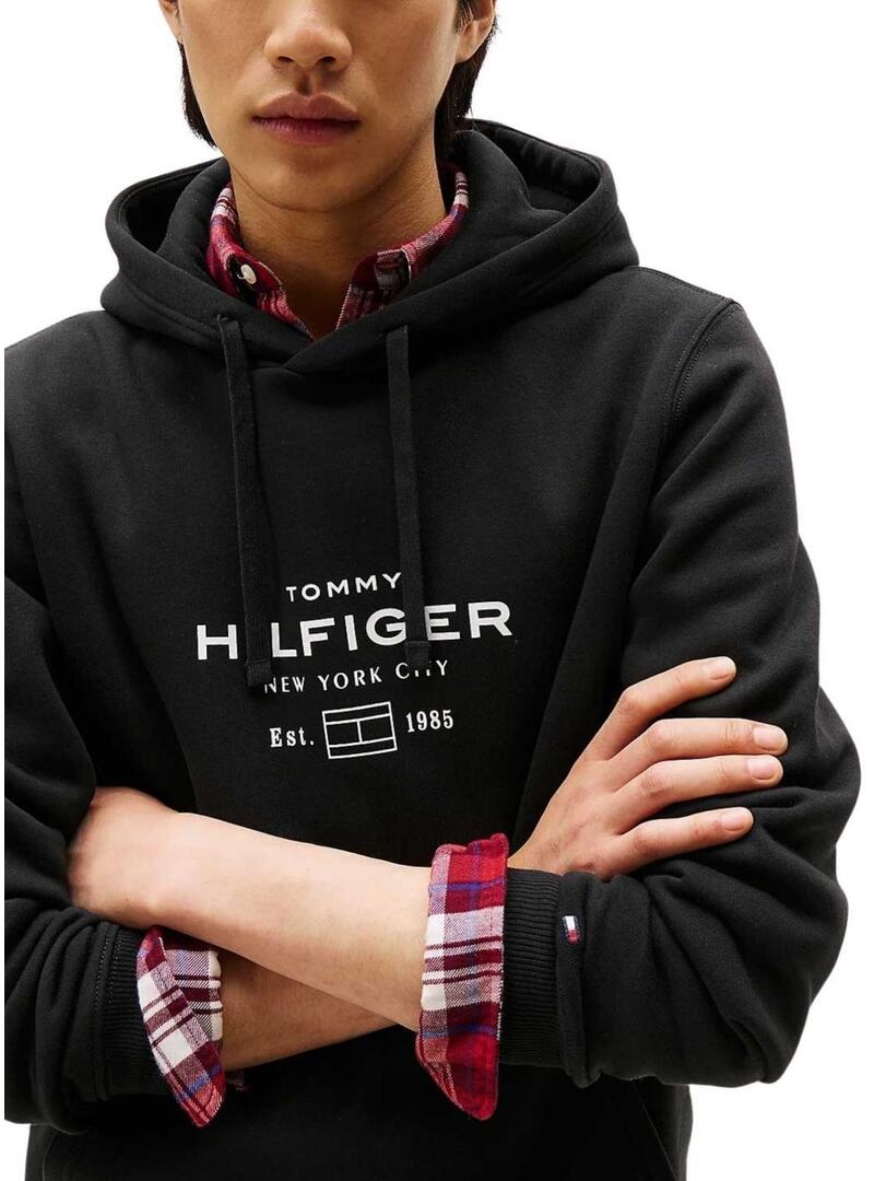Felpa Tommy Hilfiger Oval nera per uomo
