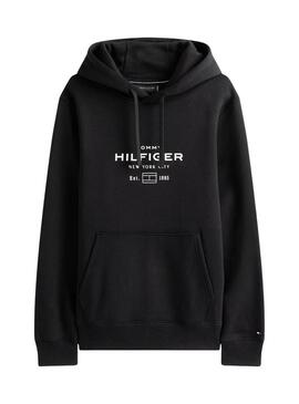 Felpa Tommy Hilfiger Oval nera per uomo