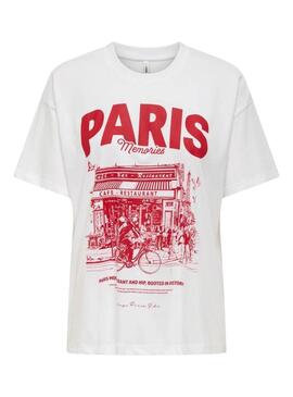 Maglietta bianca Only Vivvi Paris per donna